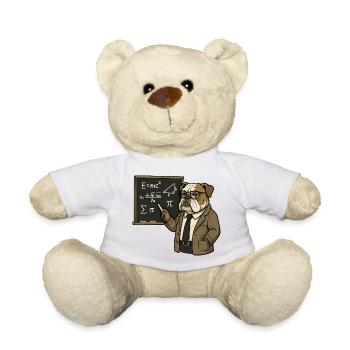 Professeur de mathématiques Bulldog chez Chalkboard Classroom Art - Nounours - blanc - Devant
