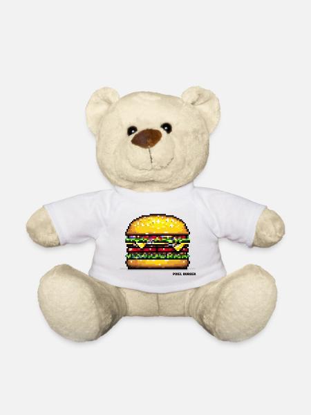 Pixel Hamburger - Teddy - Weiß