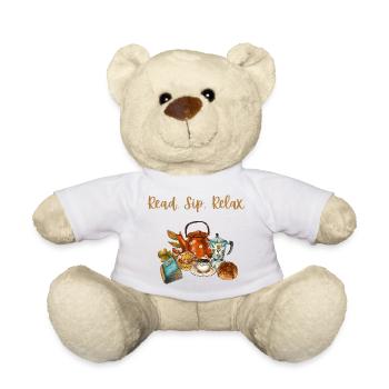 Gemütliche Herbststimmung: Lesen, schlürfen und entspannen - Teddy - Weiß - Vorne