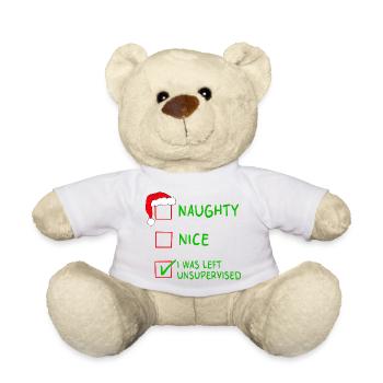 Naughty Nice – Ich wurde zu Weihnachten unbeaufsichtigt gelassen - Teddy - Weiß - Vorne