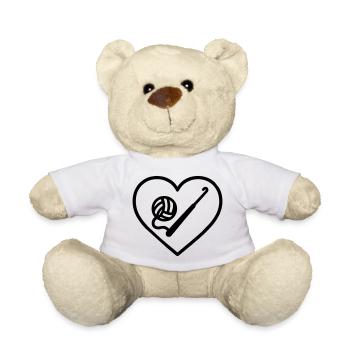Crochet Heart – Handmade Passion - Teddy Bear - white - Front