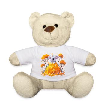 Koala sur la caillouse en automne - Nounours - blanc - Devant