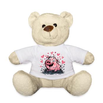 Liebesherz Schweinchen Splash - Teddy - Weiß - Vorne