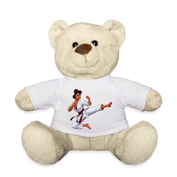 Karateka Pin-up Gi-Kick - Teddy - Weiß - Vorne