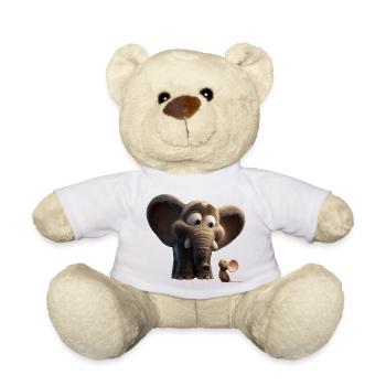 Niedlicher_Elefant_und_suesser_Maus_Freunde_Com - Teddy - Weiß - Vorne