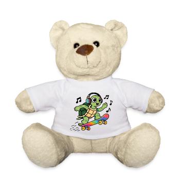 Tortue fun sur Skate Arc-en-Ciel - Nounours - blanc - Devant