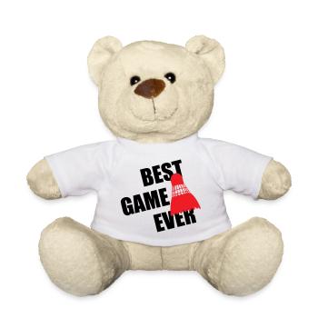 Badminton Best Game Ever - Teddy Bear - white - Front