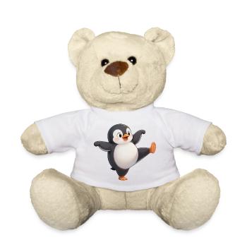 Dessin animé Maître Kung-Fu Pingouin Mignon Grandes Danses - Nounours - blanc - Devant