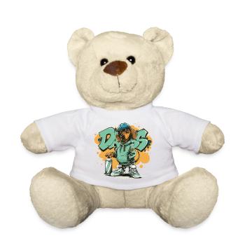 Graffiti Hund mit Hoodie - Teddy - Weiß - Vorne