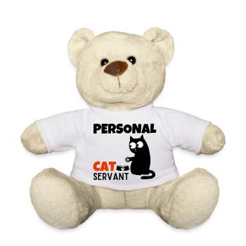 Persönlicher Katzendiener lustige Mama Papa Kätzchenliebhaber - Teddy - Weiß - Vorne