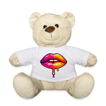 Tropfende Neonlippen - Teddy - Weiß - Vorne