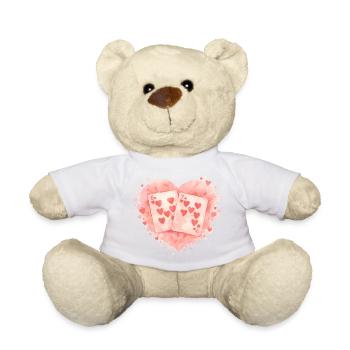 Spielkarten 67 Valentine six seven Herz Süß - Teddy - Weiß - Vorne