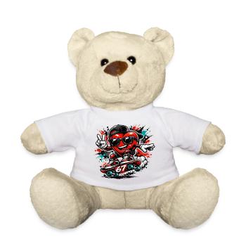 Sechs Sieben 6 7 Valentinstag Liebesgeschenk Herz - Teddy - Weiß - Vorne