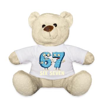 US Flag 67 Memes Six Seven - Teddy Bear - white - Front