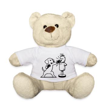 Art en ligne de boxe teckel d’entraînement - Nounours - blanc - Devant