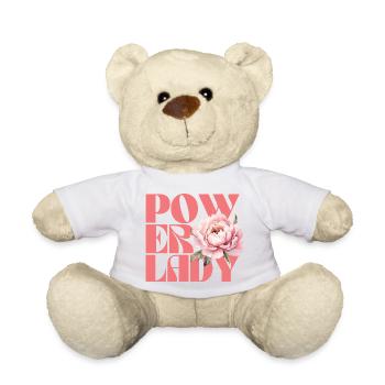 Power lady - Teddy Bear - white - Front