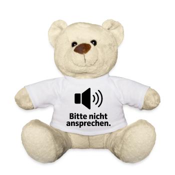 Bitte nicht ansprechen Meme T-Shirt - Teddy - Weiß - Vorne
