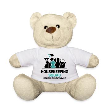 Lustiges Putzen Design - Teddy - Weiß - Vorne