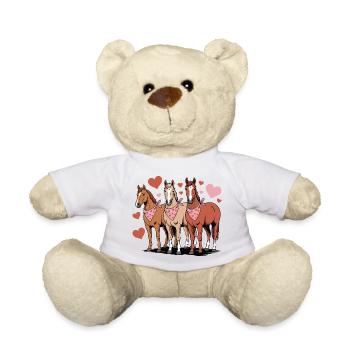 Les chevaux aiment la Saint-Valentin Heart Equestrian - Nounours - blanc - Devant