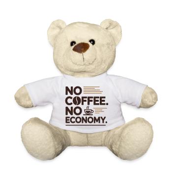 No Coffee No Economy - Business Kaffee - Teddy Bear - white - Front