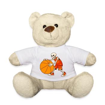 Joueur de basket-ball squelette dans la rue - Nounours - blanc - Devant