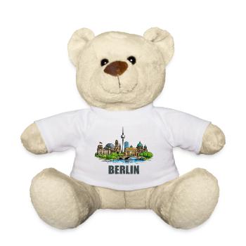Berliner Skyline  - Teddy - Weiß - Vorne