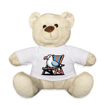 Möwe auf Strandliege - Teddy - Weiß - Vorne