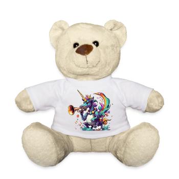 Farbexplosion Einhorn-Trompeter - Teddy - Weiß - Vorne