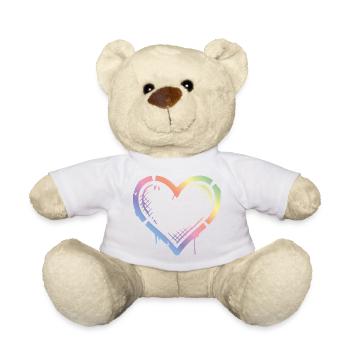 Heart Colorful Vintage - Teddy Bear - white - Front