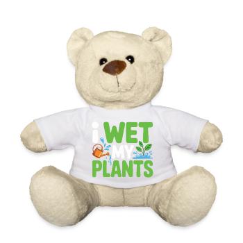 I Wet My Plants Garden Word Game - Teddy Bear - white - Front