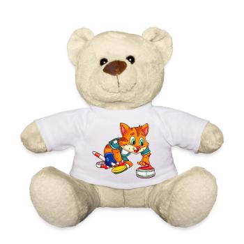 Katzen Curling / Curlingspieler Katze - Teddy - Weiß - Vorne