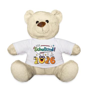 Schoolchild 2026 School Enrollment Back to School Comic - Teddy Bear - white - Front