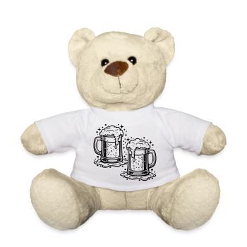 Beer Glass Beer Drinking - Teddy Bear - white - Front