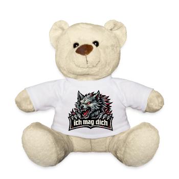 Fenriswolf Spruch – Ich mag dich - Teddy - Weiß - Vorne