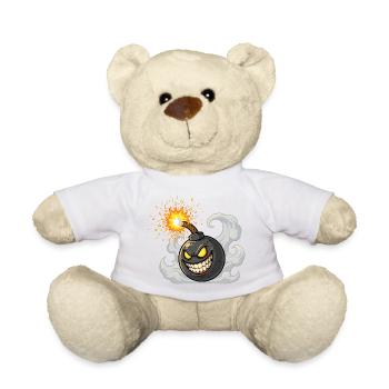 Wütige Cartoon Bombe - Teddy - Weiß - Vorne