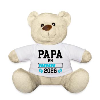 Future dad 2026 birth announcement - Teddy Bear - white - Front