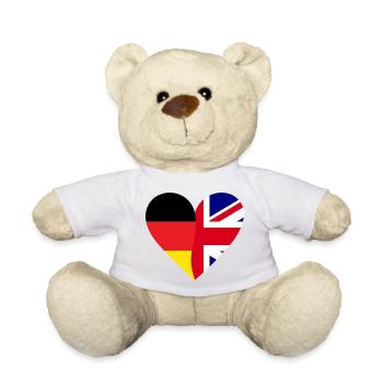 Germany Great Britain Heart - Teddy - Weiß - Vorne