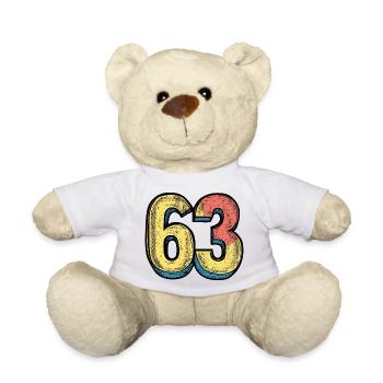 63 chiffres colorés - Nounours - blanc - Devant