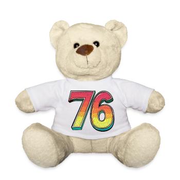 76 Zahl Bunt - Teddy - Weiß - Vorne