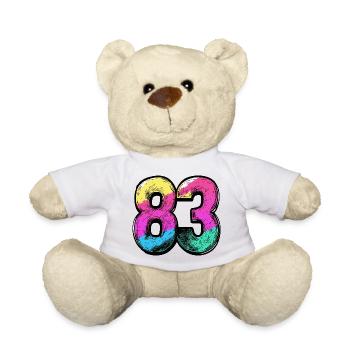 83 Zahl Bunt - Teddy - Weiß - Vorne
