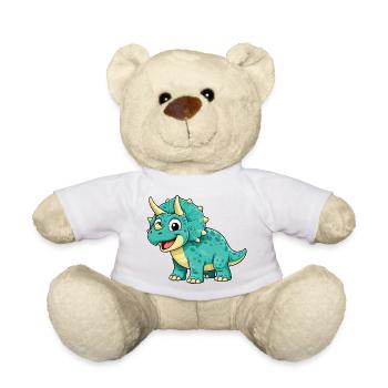 Triceratops Dino Comic - Teddy Bear - white - Front