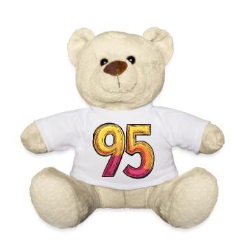 95 Number Colorful - Teddy Bear - white - Front