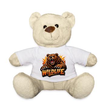 Wild Bear Wildlife Logo - Teddy Bear - white - Front