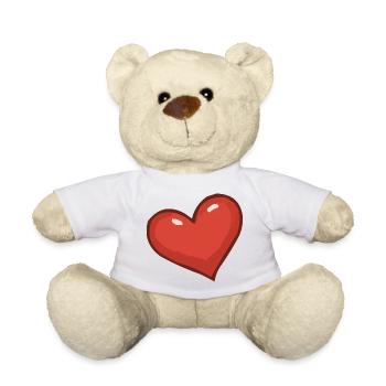 Playful Heart Motif - Teddy Bear - white - Front