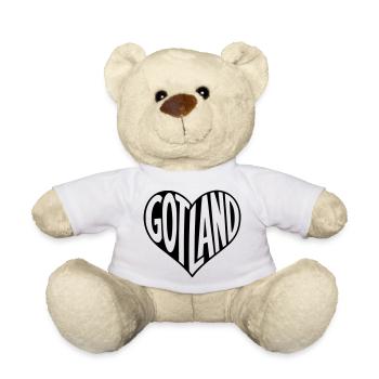 Gotland Sweden in the Heart Font - Teddy Bear - white - Front