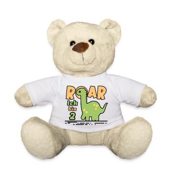 Dinosaure du 2e anniversaire - Nounours - blanc - Devant