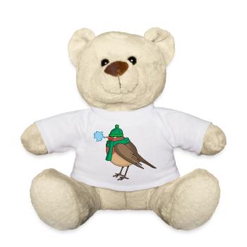 L'oiseau et l'hiver - Nounours - blanc - Devant