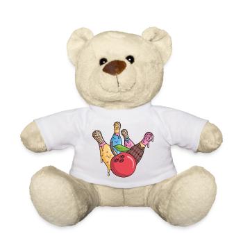 Bowlingspieler Eiscreme Kinder Jungen Bowling - Teddy - Weiß - Vorne