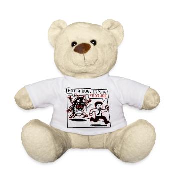 T-shirt drôle de développeur, pas un insecte, tasse à capuche - Nounours - blanc - Devant