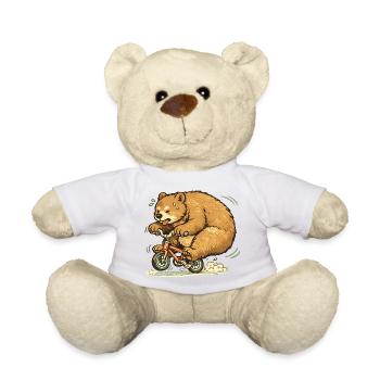 Bär auf Fahrradraserei - Teddy - Weiß - Vorne
